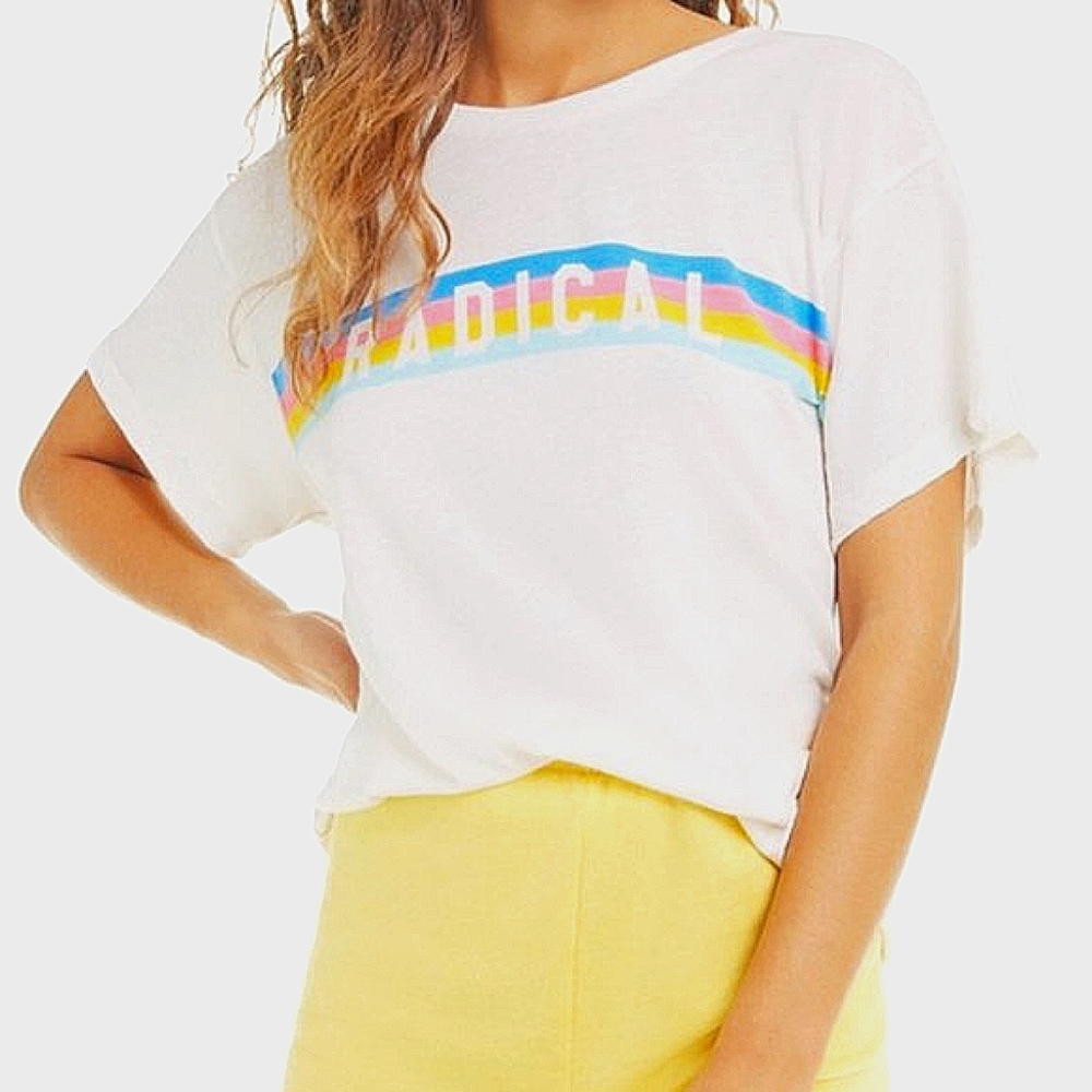 NWT Wildfox Radical Rainbow Tee Sz Small
